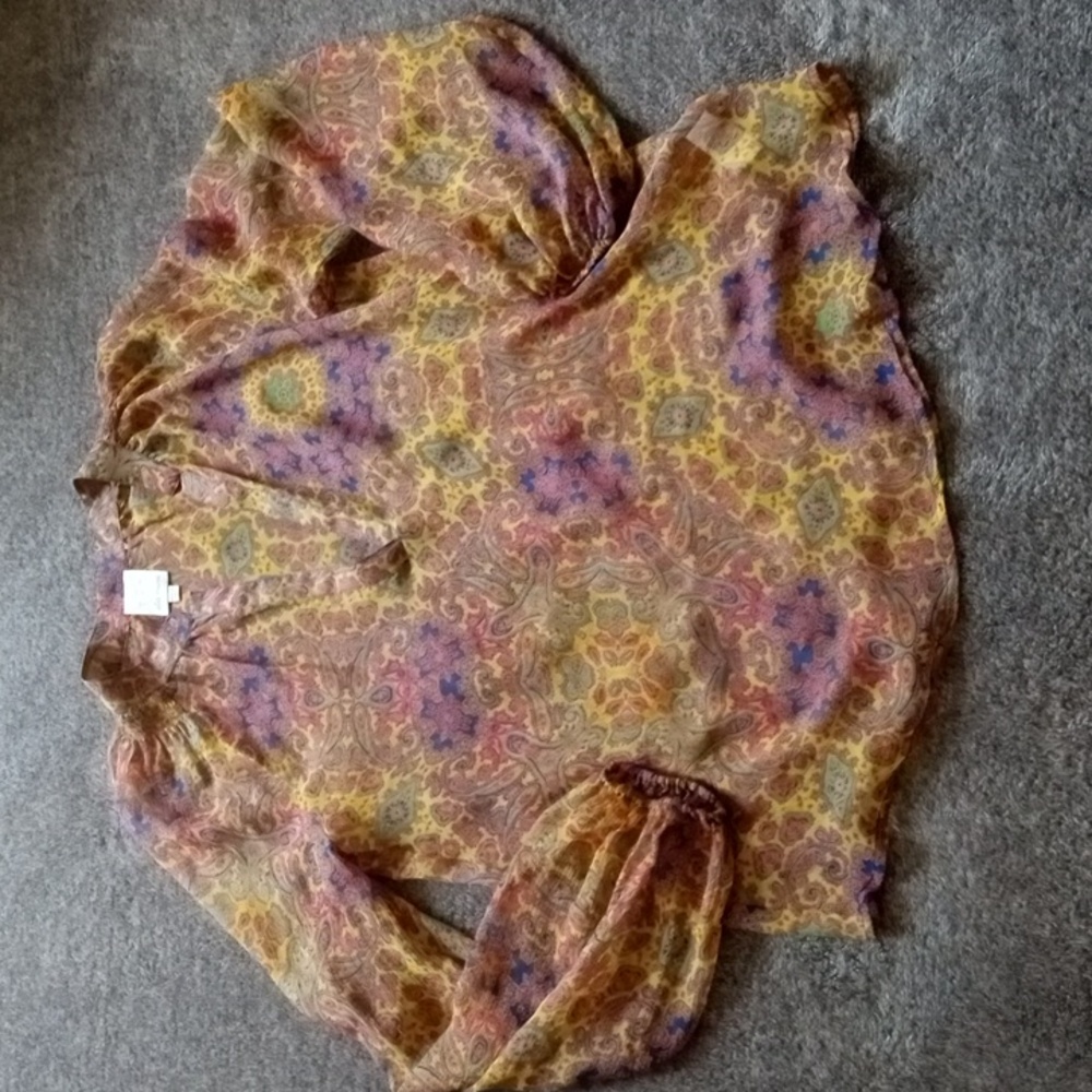 Ella Moss 100% silk sheer top
